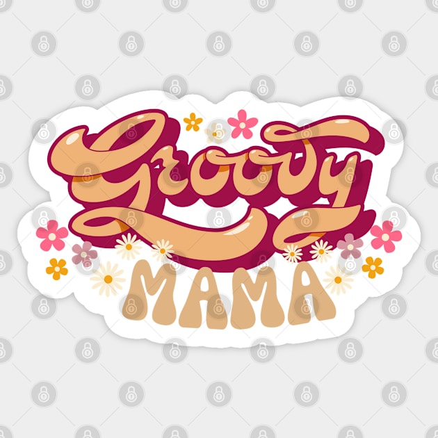 Funny Groovy Mama, Young, Cool, Hippie, Best Mom Mother's Day Humor Sticker by Motistry